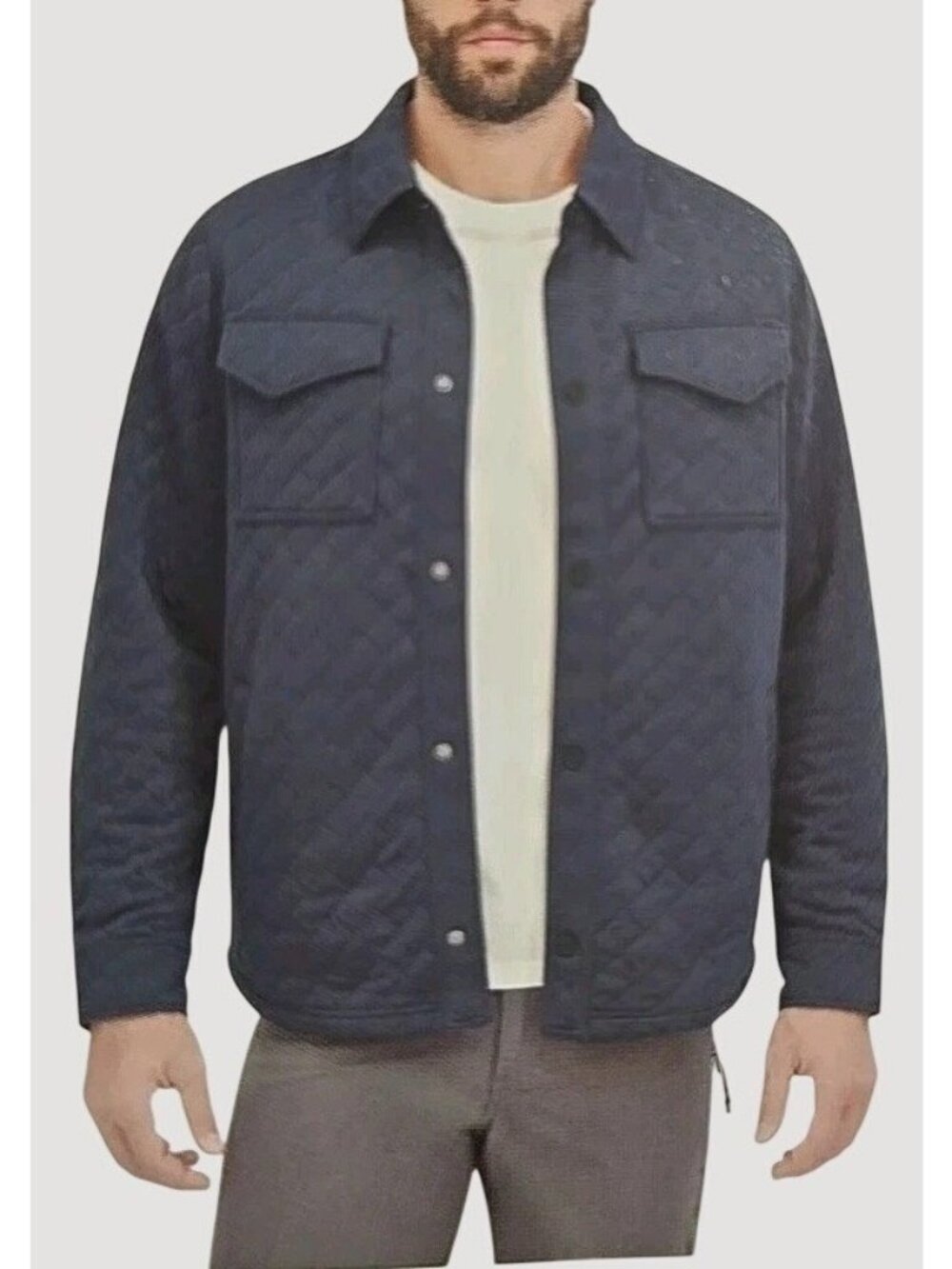 Dakine Men's Medium Blue Quilted Snap-Front Shirt Jacket  L1513
